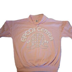Vintage Epcot Center Pink Pullover Sweatshirt Collar Women's Sz M